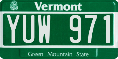 VT license plate YUW971