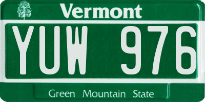 VT license plate YUW976