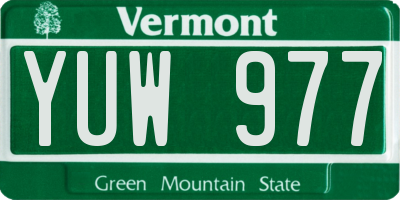 VT license plate YUW977