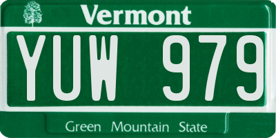 VT license plate YUW979