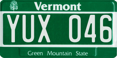 VT license plate YUX046
