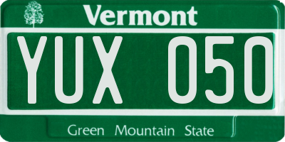 VT license plate YUX050