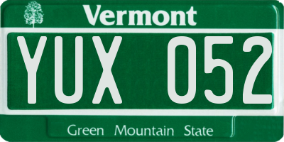VT license plate YUX052
