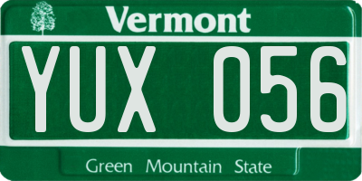 VT license plate YUX056