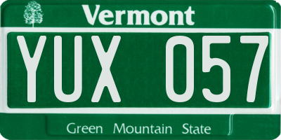 VT license plate YUX057