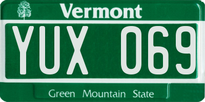 VT license plate YUX069
