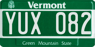 VT license plate YUX082