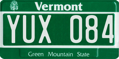 VT license plate YUX084