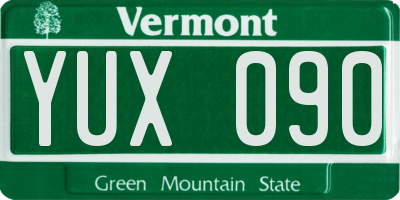 VT license plate YUX090