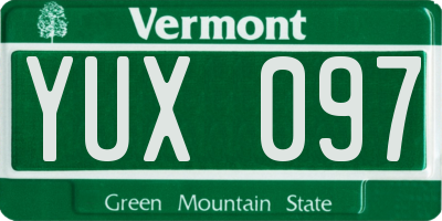 VT license plate YUX097