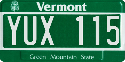 VT license plate YUX115
