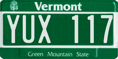 VT license plate YUX117