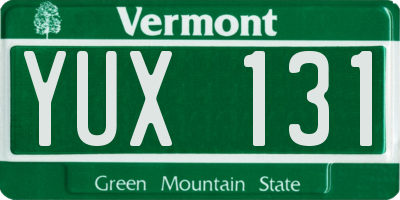 VT license plate YUX131