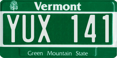 VT license plate YUX141