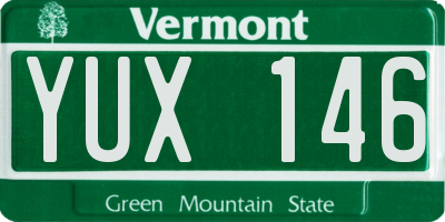 VT license plate YUX146
