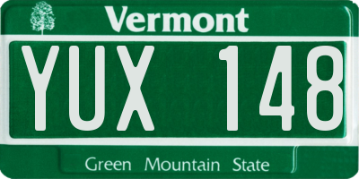 VT license plate YUX148