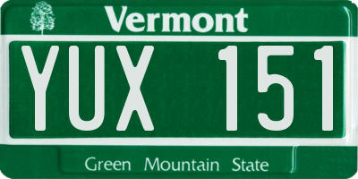 VT license plate YUX151