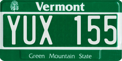 VT license plate YUX155