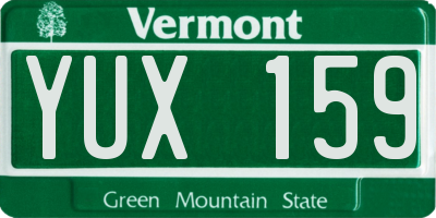 VT license plate YUX159