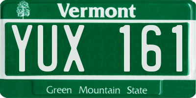 VT license plate YUX161
