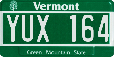 VT license plate YUX164