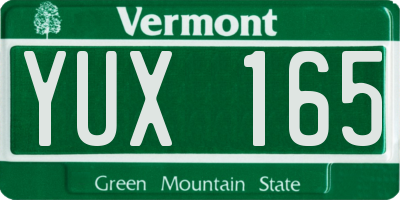 VT license plate YUX165