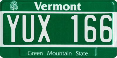 VT license plate YUX166