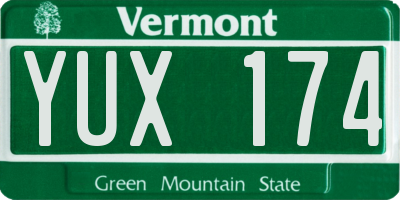 VT license plate YUX174