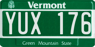 VT license plate YUX176