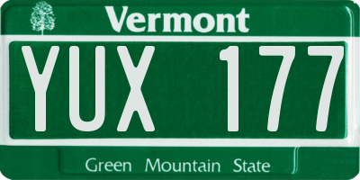 VT license plate YUX177