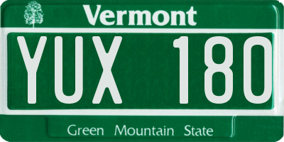 VT license plate YUX180