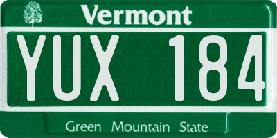 VT license plate YUX184