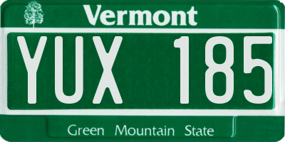 VT license plate YUX185