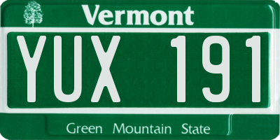 VT license plate YUX191