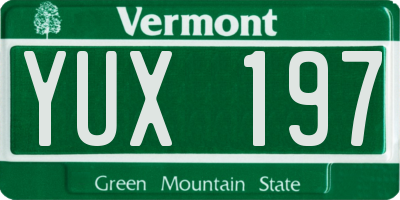 VT license plate YUX197
