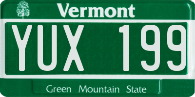 VT license plate YUX199