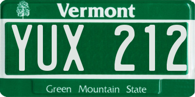 VT license plate YUX212