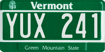 VT license plate YUX241