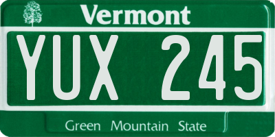 VT license plate YUX245