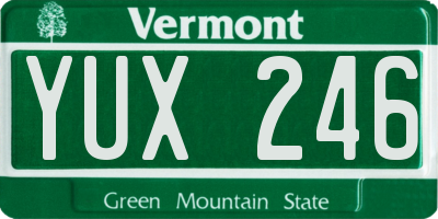 VT license plate YUX246