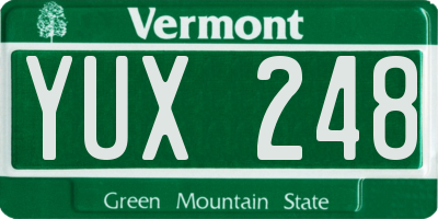 VT license plate YUX248