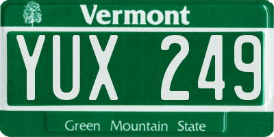 VT license plate YUX249