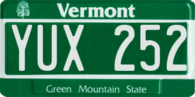 VT license plate YUX252