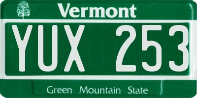 VT license plate YUX253