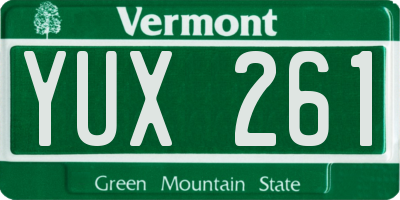 VT license plate YUX261
