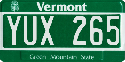 VT license plate YUX265