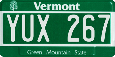 VT license plate YUX267