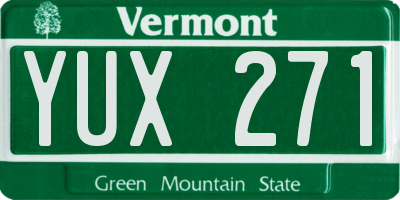 VT license plate YUX271