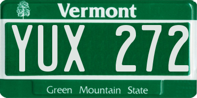 VT license plate YUX272