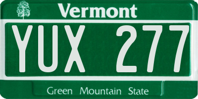 VT license plate YUX277